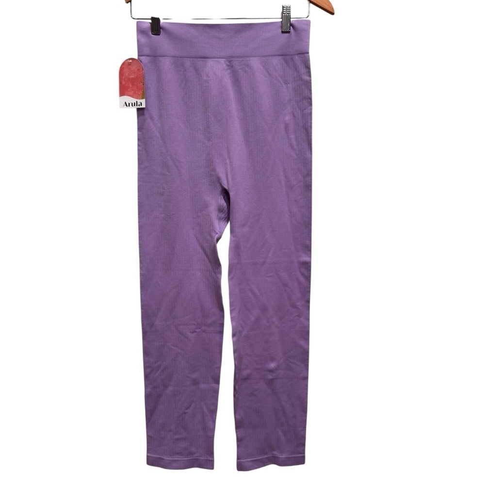 NWT Arula Intimates Women's Seamless Digital Lavender Ribbed Leggings Size 1X A - Picture 2 of 9